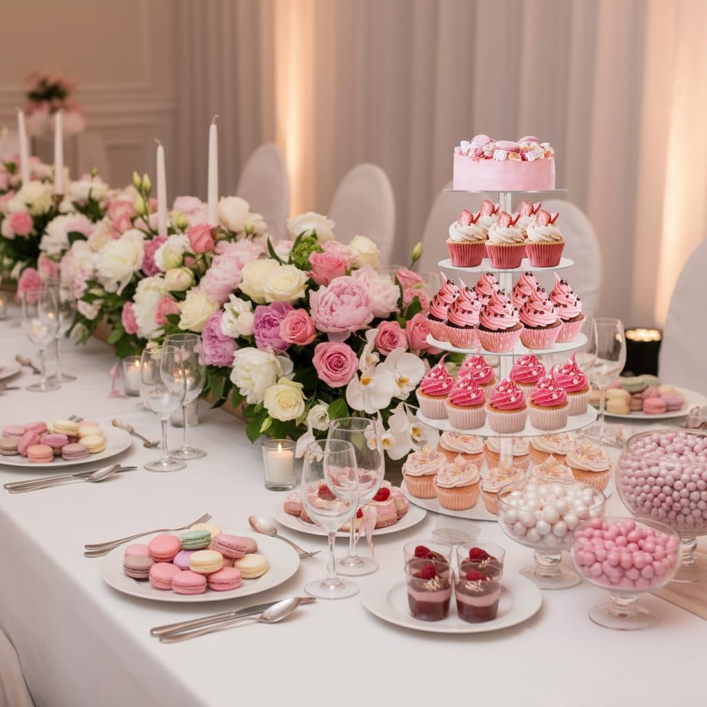Cupcake-Ständer, 5 Etagen, rund, Acryl, Kuchenständer, Dessert-Tisch-Display-Set, Höhe Kunststoff, K