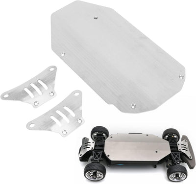 RC Car Chassis Armor, Edelstahl Metall RC Car Chassis Armor Upgraded für Tamiya TT02 1/10 RC Car Sil