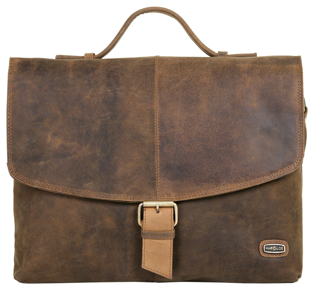 Harold's Lehrertasche 38 x 29 x 9 cm Rind-Leder Aktentasche Aktenmappe braun 339703