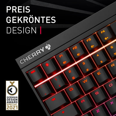 CHERRY MX 2.0S, kabelgebundene Gaming-Tastatur mit RGB-Beleuchtung, Deutsches Layout (QWERTZ), MX Br