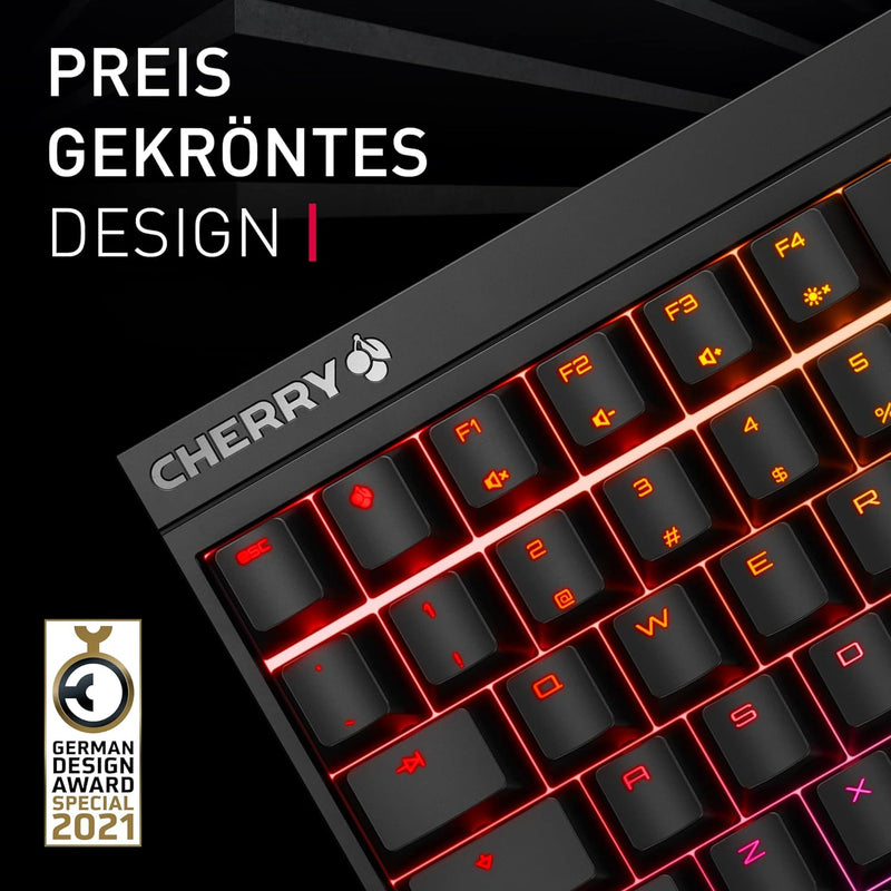 CHERRY MX 2.0S, kabelgebundene Gaming-Tastatur mit RGB-Beleuchtung, Deutsches Layout (QWERTZ), MX Br