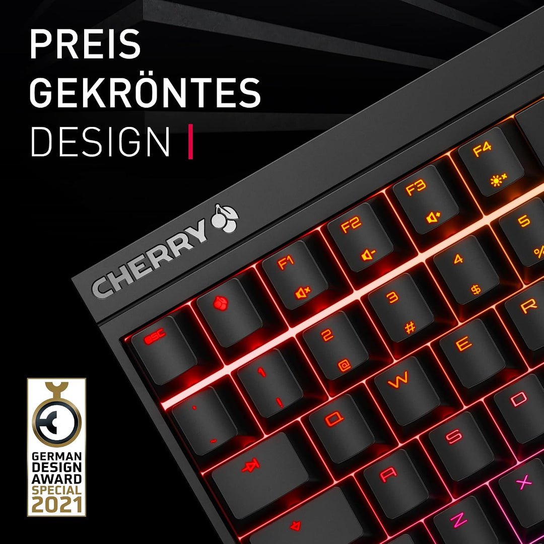 CHERRY MX 2.0S, Mechanische Gaming-Tastatur mit RGB-Beleuchtung, Deutsches Layout (QWERTZ), Kabelgeb