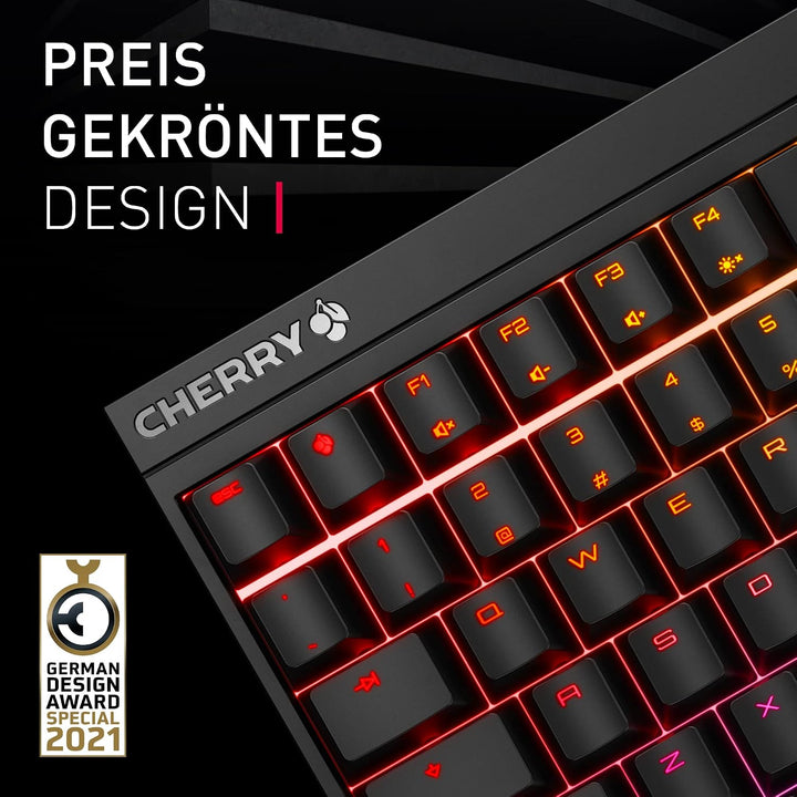 CHERRY MX 2.0S, Mechanische Gaming-Tastatur mit RGB-Beleuchtung, Deutsches Layout (QWERTZ), Kabelgeb