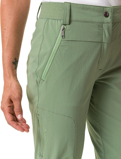 Vaude Damen Hose Women's Farley Stretch Capri T-Zip Pants Iii 40 Willow Green, 40 Willow Green