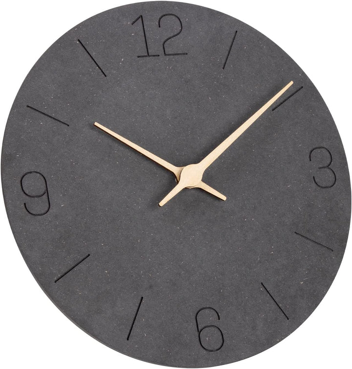Warminn MDF Holz Wanduhr Ohne TickgeräUsche Lautlos Modern 30cm Quarz Gross Batterie Betriebene Wand