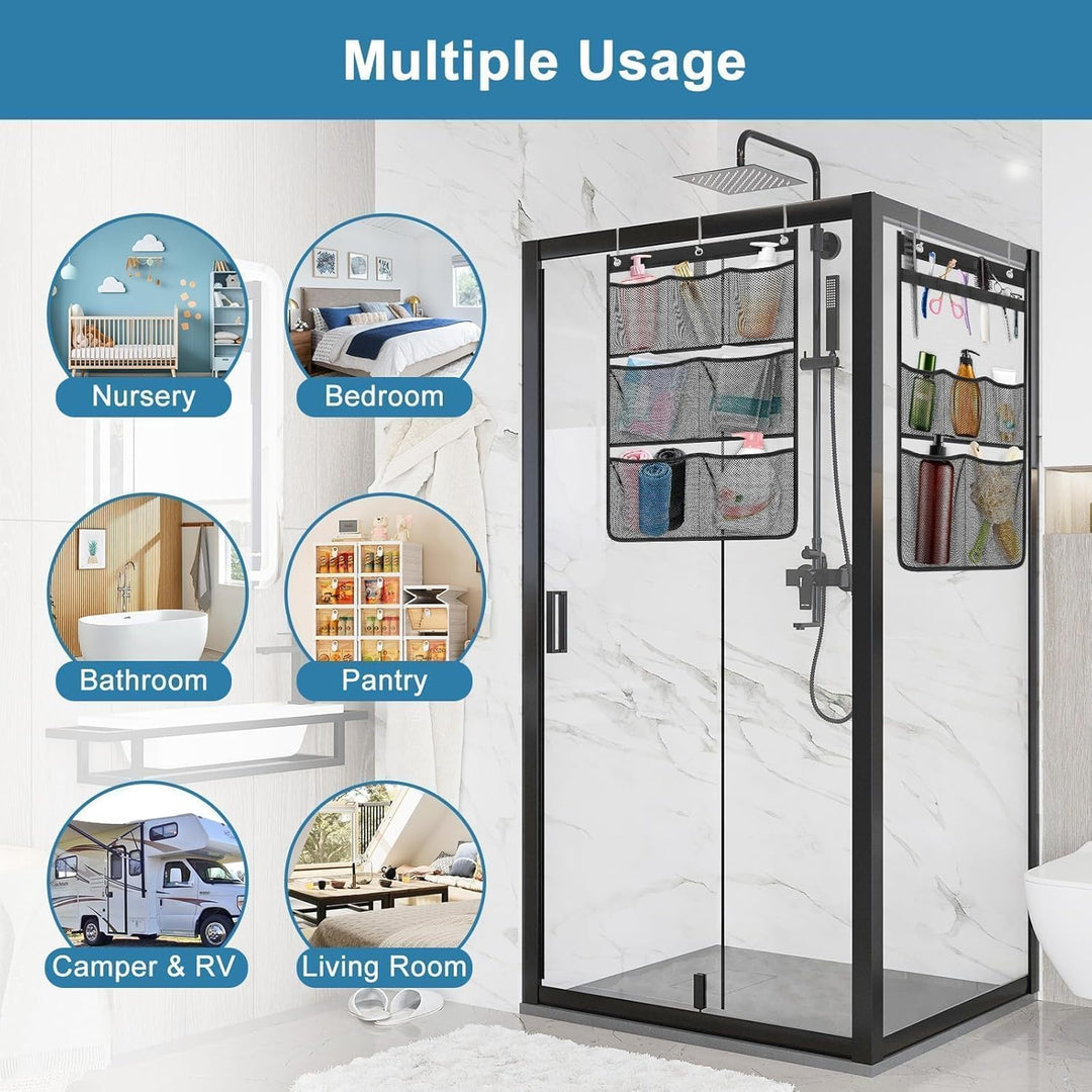EEEKit Hängende Badezimmer Organizer, 2 Stück Dusche Organizer, Schnelltrocknende Türorganizer Hänge