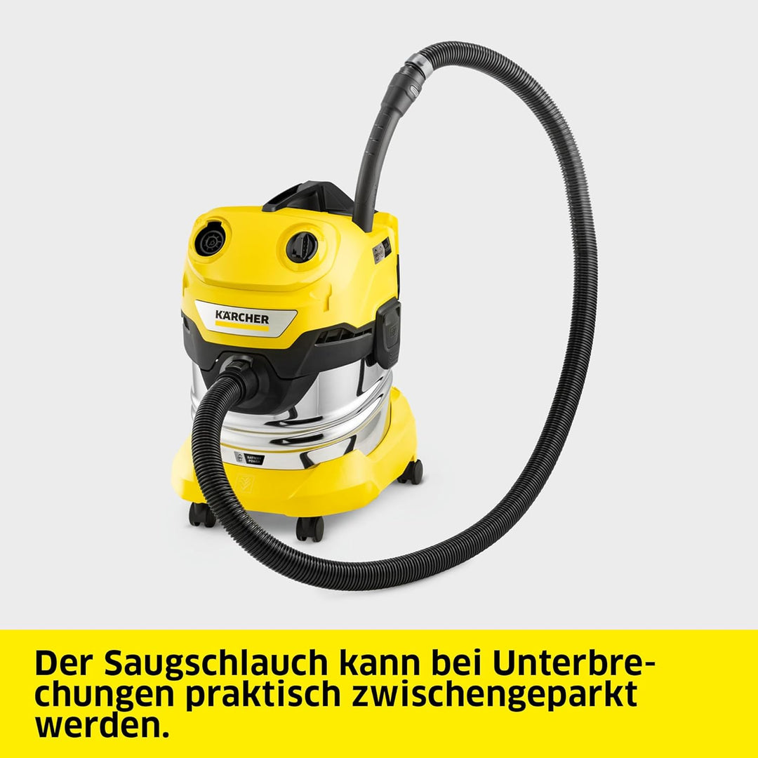 KÄRCHER Akku-Nass-/Trockensauger WD 4-18 S Dual Battery Set, 36-V-Motor, Edelstahlbehälter: 20 l, Bl
