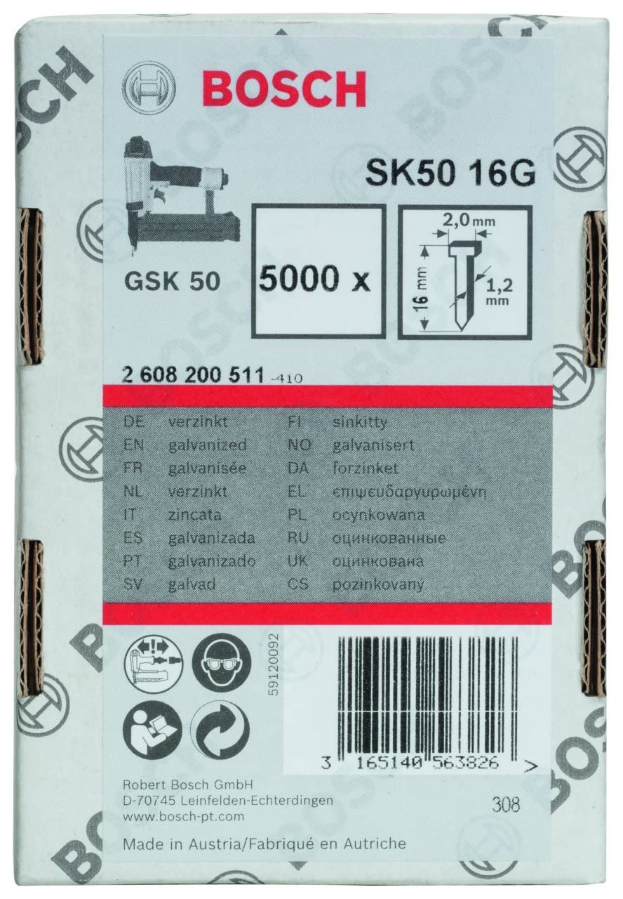 Bosch 5000x Stauchkopfnagel, 1.2/18g (16 mm, Kompatibel mit GNH 18V-50 M Professional, Zubehör für N