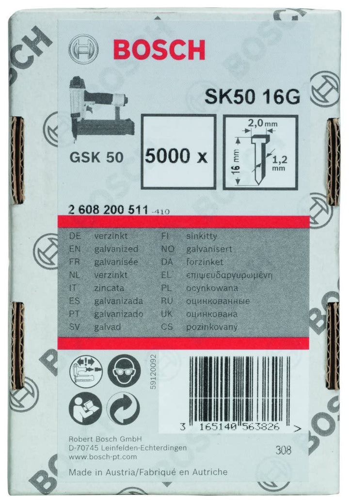 Bosch 5000x Stauchkopfnagel, 1.2/18g (16 mm, Kompatibel mit GNH 18V-50 M Professional, Zubehör für N