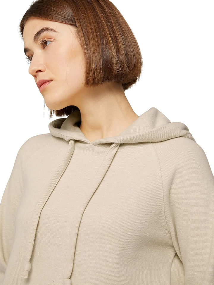 TOM TAILOR Denim Damen Basic Hoodie S 10336 - Light Cashew Beige, S 10336 - Light Cashew Beige