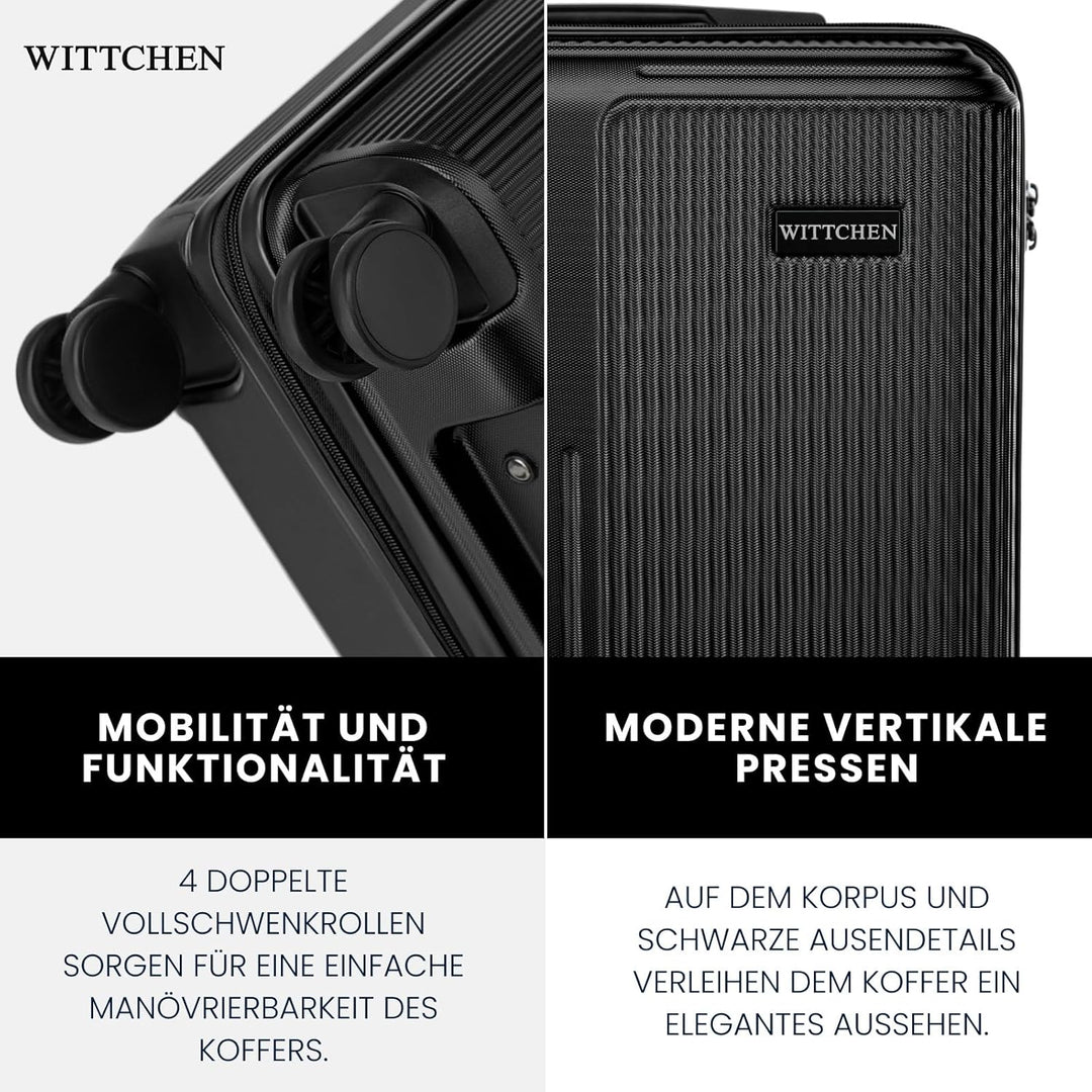 WITTCHEN Stripes Line | Kabinenkoffer 55 × 39 × 20 cm (M) | Hartschale ABS handgepäck Koffer 36 l, 4