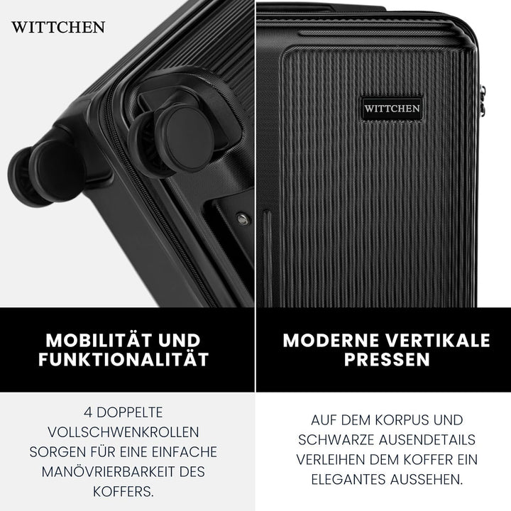 WITTCHEN Stripes Line | Kabinenkoffer 55 × 39 × 20 cm (M) | Hartschale ABS handgepäck Koffer 36 l, 4