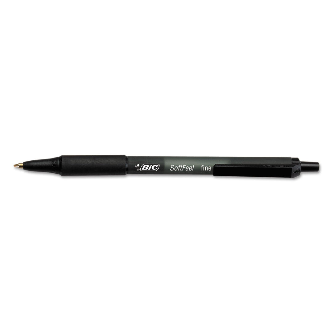 Soft Feel Ballpoint Retractable Pen, Black Ink, Fine, Dozen Black, Fine Point 12 stück (1er Pack), B