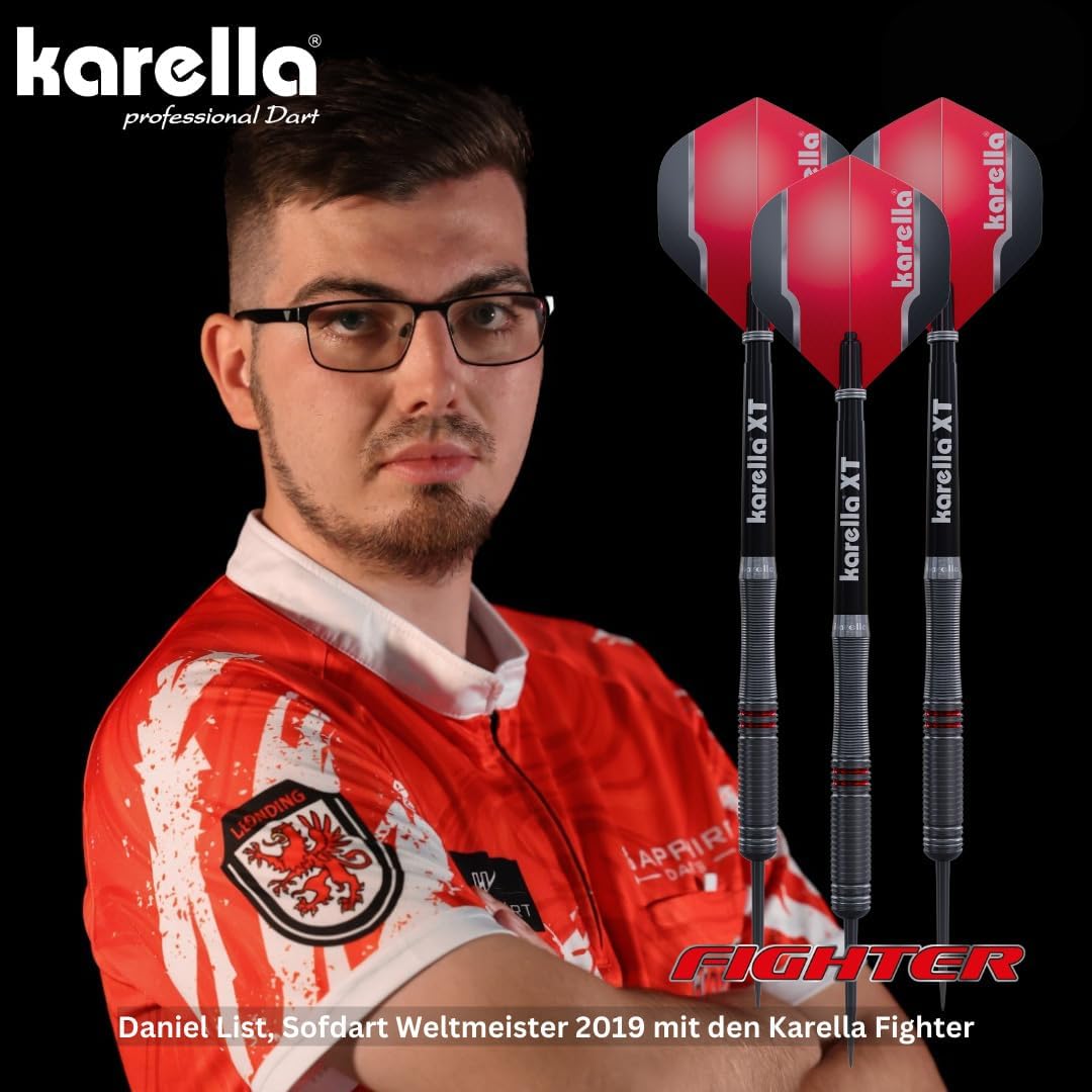 Karella Fighter Steeldart und Softdart, 90% Tungsten, 20g, 22g, 24g, für klassisches Dartboard, elek