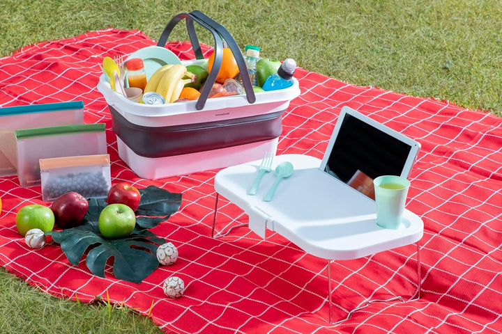 Faltbarer Picknickkorb mit Tisch-Deckel Pickning InnovaGoods, Weiss