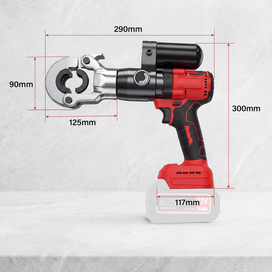 Akku Rohrpresszange 70kN Presswerkzeug Mit 9 Pressbacken | TH16/20/26/32 V12/15/18/22/28 Für Kupferr