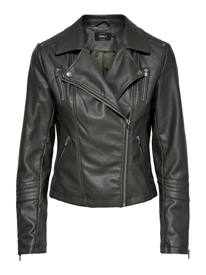ONLY Female Kunstlederjacke ONLGEMMA Kunstlederjacke 34 Beluga, 34 Beluga