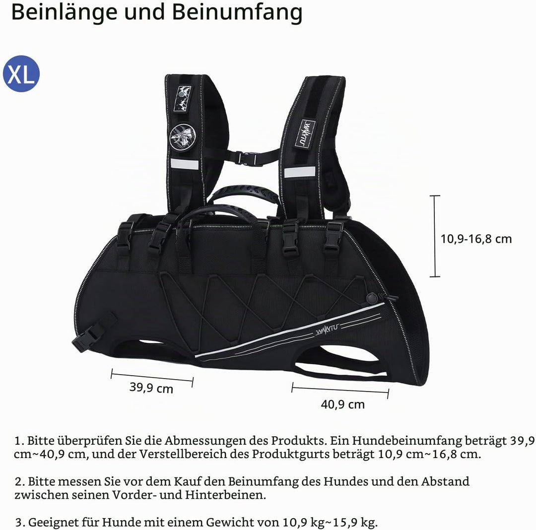 Wakytu Rucksack-Tragetasche und Hundefördergurt für kleine Hunde Verstellbare gepolsterte atmungsakt