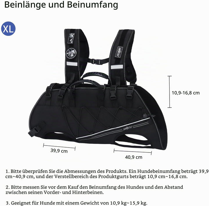 Wakytu Rucksack-Tragetasche und Hundefördergurt für kleine Hunde Verstellbare gepolsterte atmungsakt