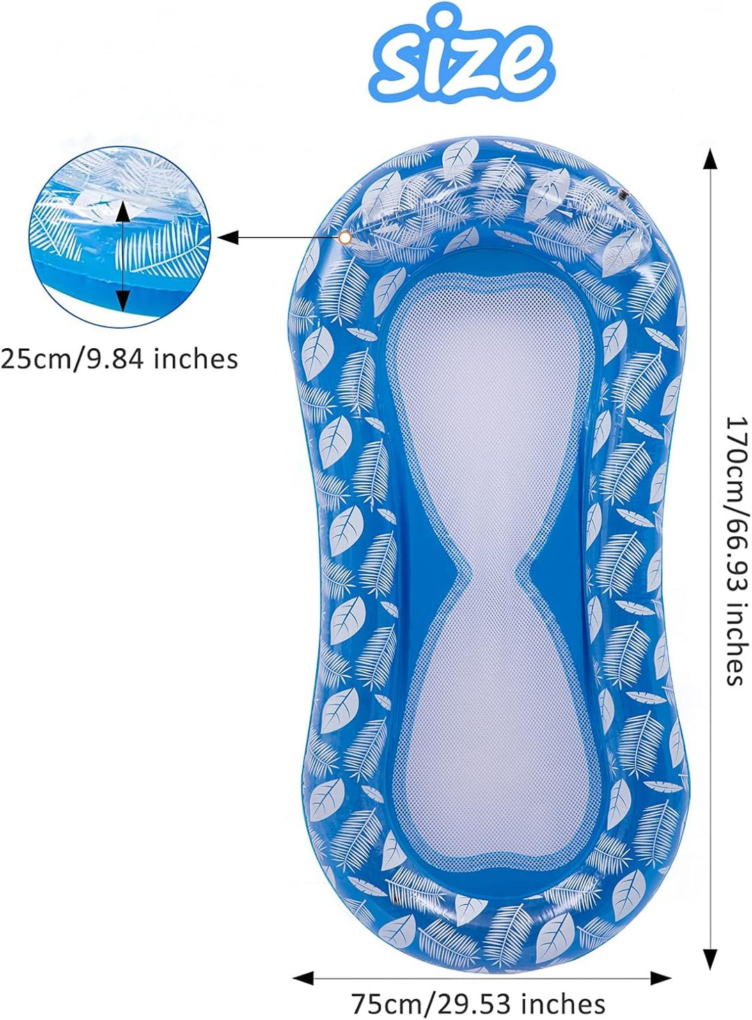 Buen Don Luftmatratze Pool, Aufblasbare Float Lounger Luftmatratze Pool Wasser-Hängematte (Blau), Bl