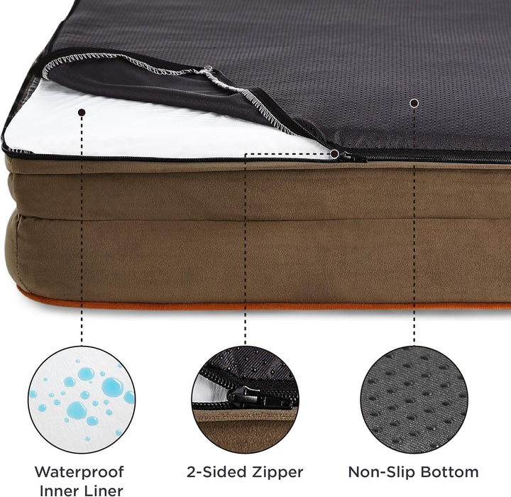 BEDSURE orthopädisches Hundebett Ergonomisches Hundesofa - 89x63 cm Hundecouch mit eierförmiger Kist