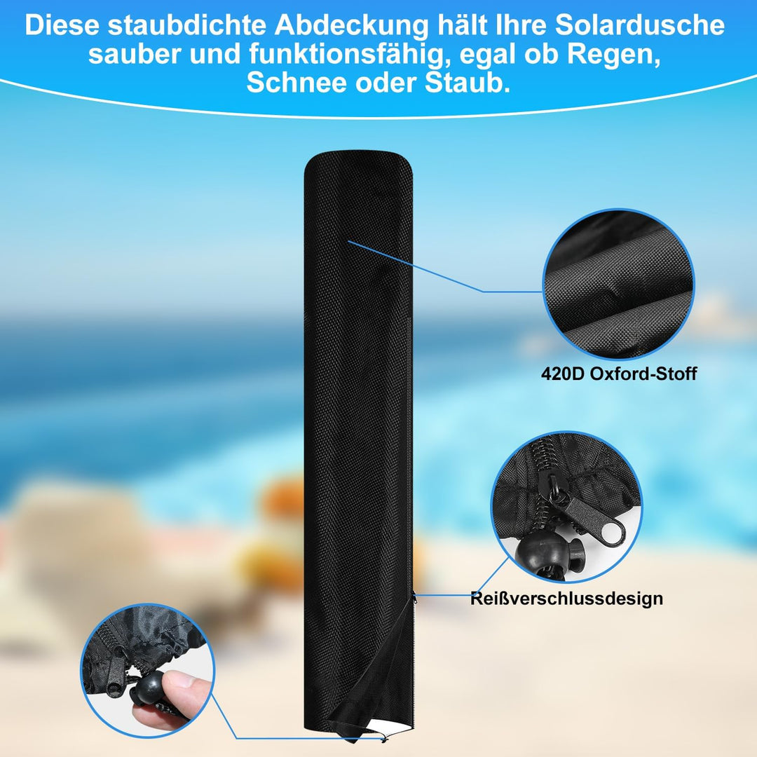 Solardusche 60 Liter Solar Gartendusche Inkl Schutzhaube und handbrause, schwenkbarer Duschkopf um 1