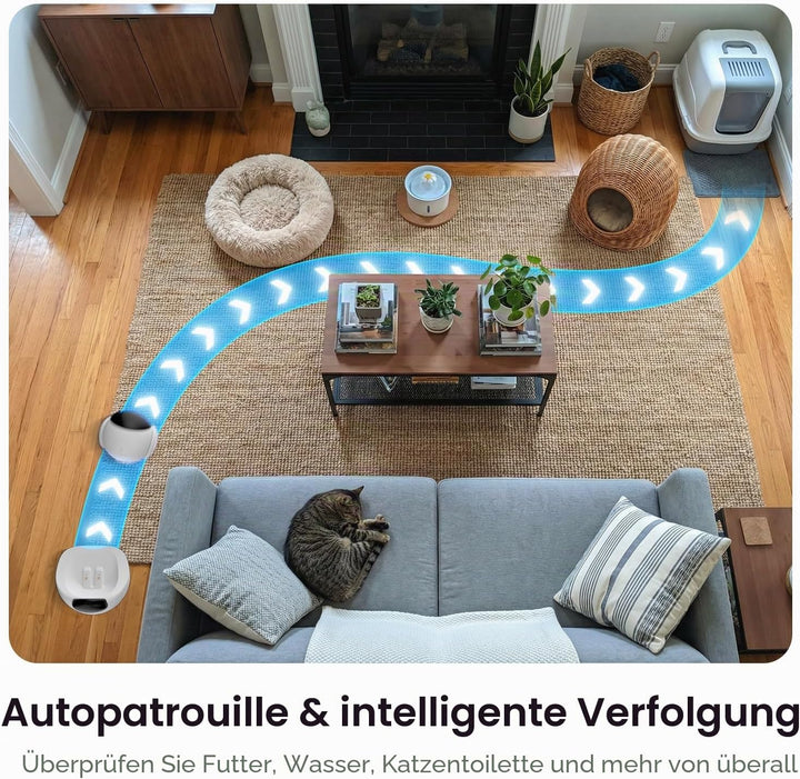 Smart Mobile Haustier Kamera Roboter für Zuhause Indoor Bewegliche 1080P Überwachung Hund und Katzen