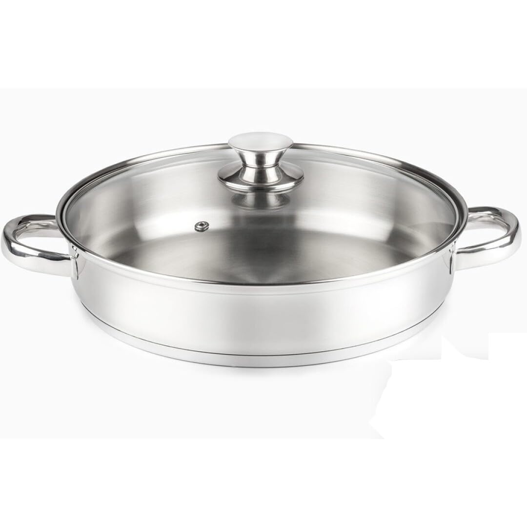 Niedriger Kochtopf Ø 28 cm, Edelstahl 18/10