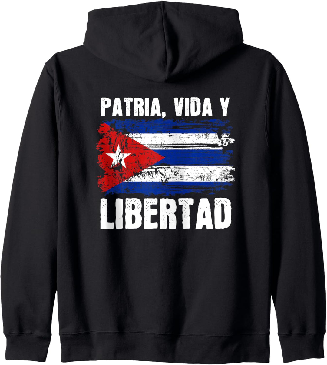 Patria, Vida y Libertad Kubanische Flagge, Used-Look Kapuzenjacke