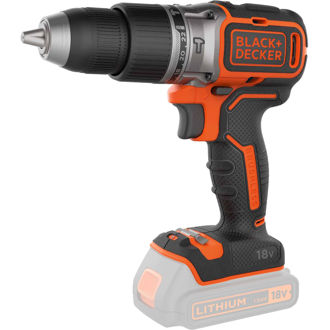 BLACK+DECKER 18 V Cordless Brushless Drill Driver Power Tool, Batery Not Included, BL188N-XJ Blanke
