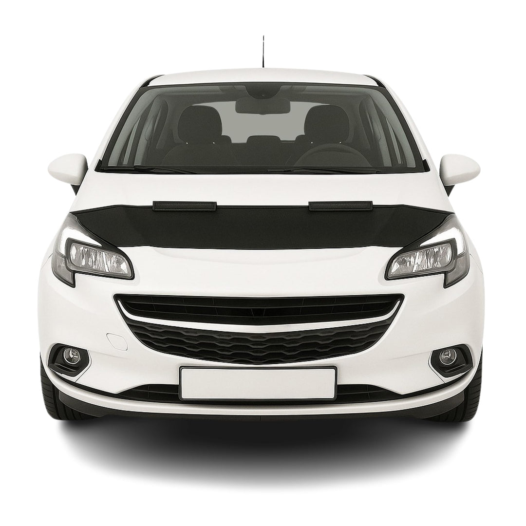 OMAC Haubenbra Steinschlagschutz Bonnet Bra kompatibel mit Opel Corsa 2015-2019 Schwarz Halb Schwarz