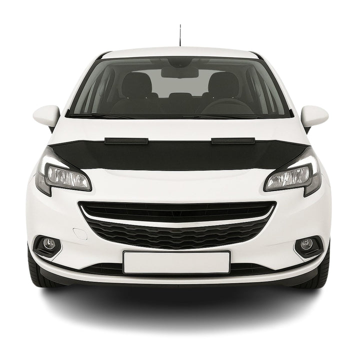 OMAC Haubenbra Steinschlagschutz Bonnet Bra kompatibel mit Opel Corsa 2015-2019 Schwarz Halb Schwarz