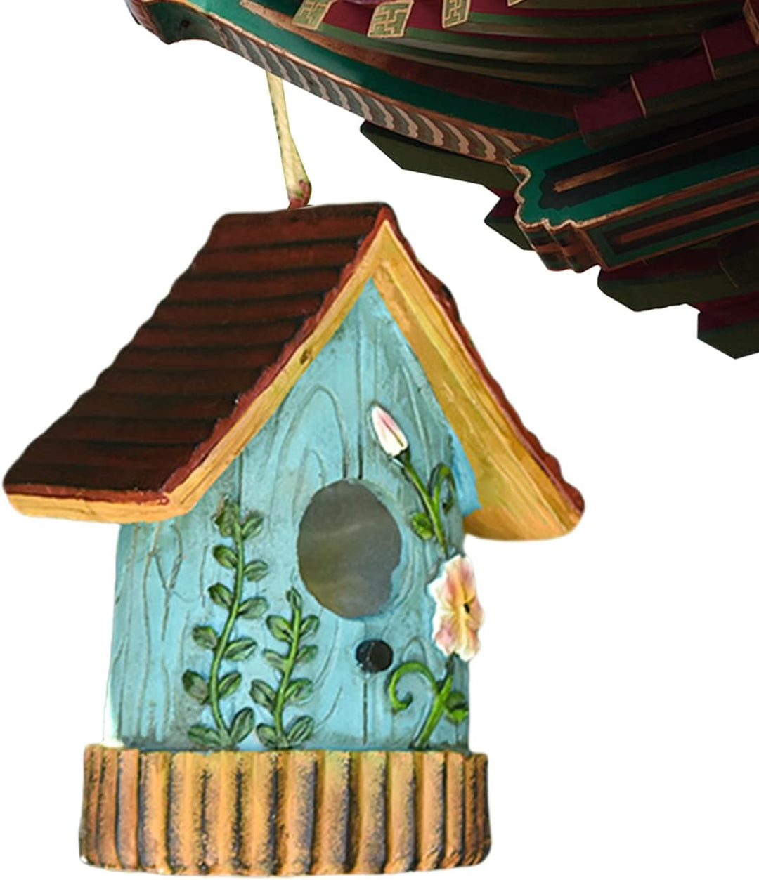 Ausserhalb von Vogelhäusern, Vogelhaus für Baum,Harz handgeschnitztes Vogelhaus - Bunte Nistkiste, G