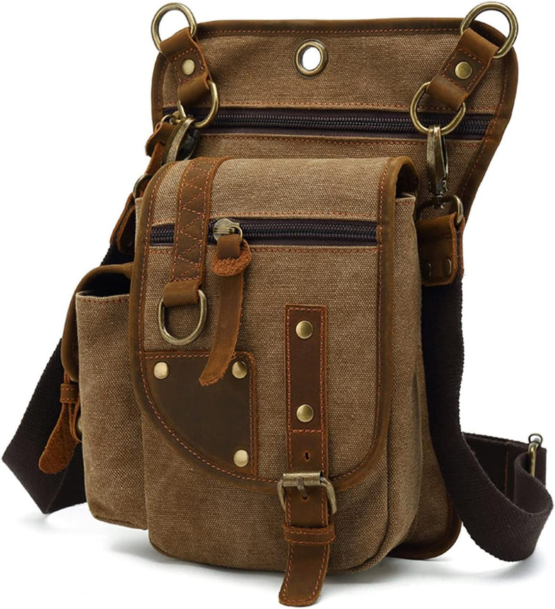 FANDARE Beintasche Herren Hüfttasche Brusttasche Canvas Beinbeutel Sling Bag Damen Sling Bag Schulra
