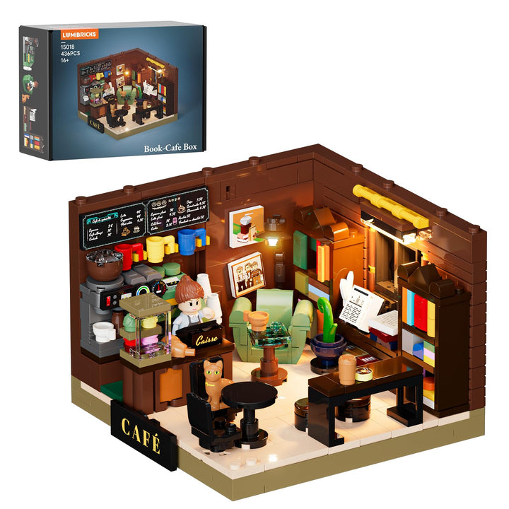 Lumibricks Book-Café Beleuchtetes Klemmbaustein-Set | Lumibricks Book-Café Beleuchtetes Klemmbaustei