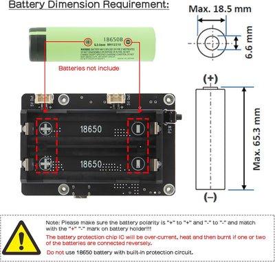 Geekworm X1200 5V UPS Shield for Raspberry Pi 5, with Max 5.1V 5A Output & Auto Power On & Safe Shut