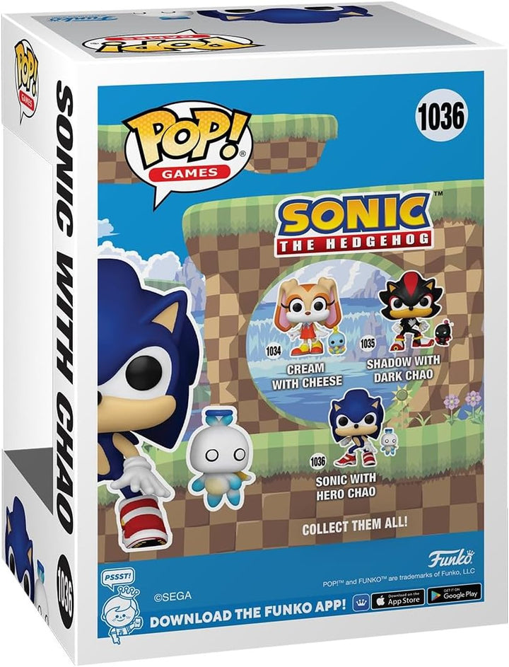 Funko Pop! & Buddy: Sonic The Hedgehog - Sonic The Hedgehog mit HChao - Vinyl-Sammelfigur - Geschenk