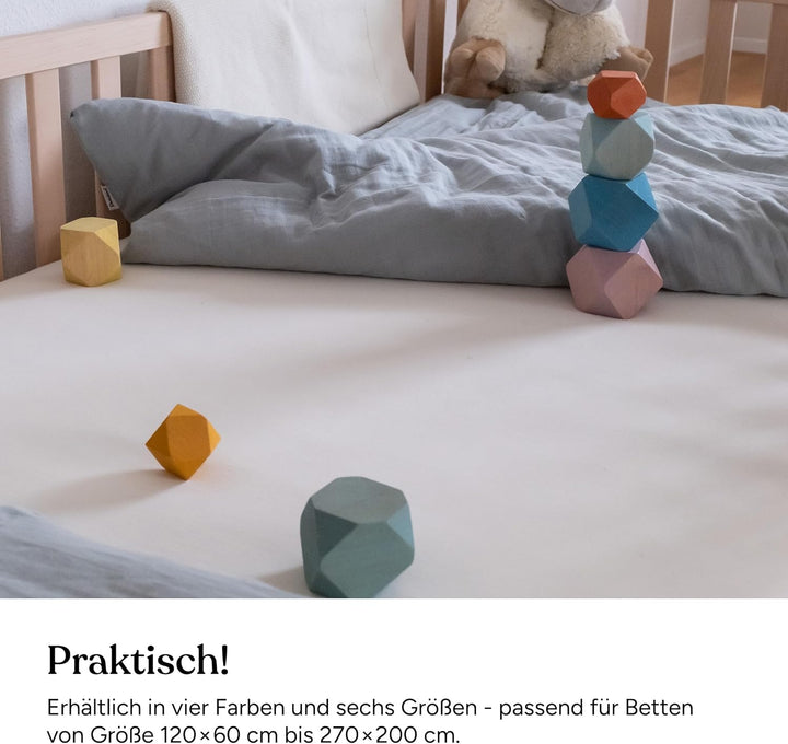 Ehrenkind® Spannbettlaken für Babybett Kinderbett | 100% Bio-Baumwolle Spannbettlaken 80x160 | Atmun