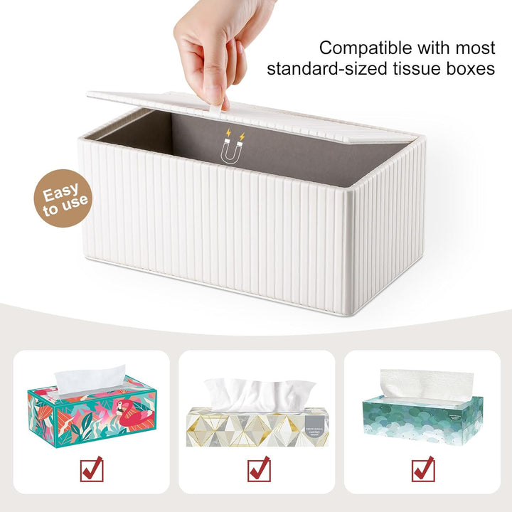 KINGFOM Kosmetiktücherbox Taschentuchbox, Rechteckige Tissue Box Tücherbox für Wohnzimmer, Badezimme
