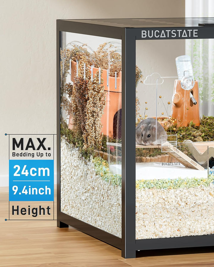 BUCATSTATE Hamsterkäfig 3,0: Metall Rattenkäfig Kleintierkäfig Gross Stapelbar mit Einfacher Montage