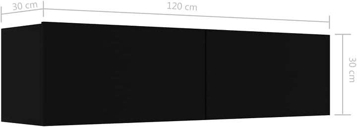 Festnight TV Wandboard Hängend Schwarz TV-Wandschrank Lowboard Hangend Hängeschränke Hänge TV Board