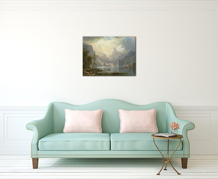 Bilderdepot24 Bild auf Leinwand | Albert Bierstadt Lake Tahoe in 60x50 cm als Wandbild | Wand-deko D