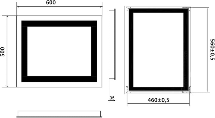 SONNI LED Badspiegel mit Beleuchtung 60x50cm Badezimmer Lichtspiegel Lichtspiegel Badezimmer Kaltwei
