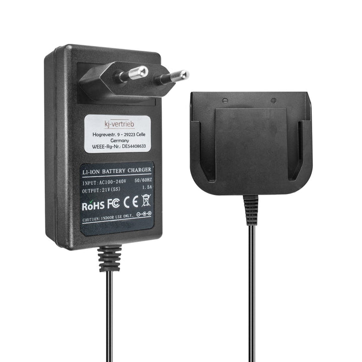 Ladegerät kompatibel mit AEG Li-Ion Werkzeug-Akkus L1830R, B1820R, B1830R, L1815R - 21V 1.5A 18-21V