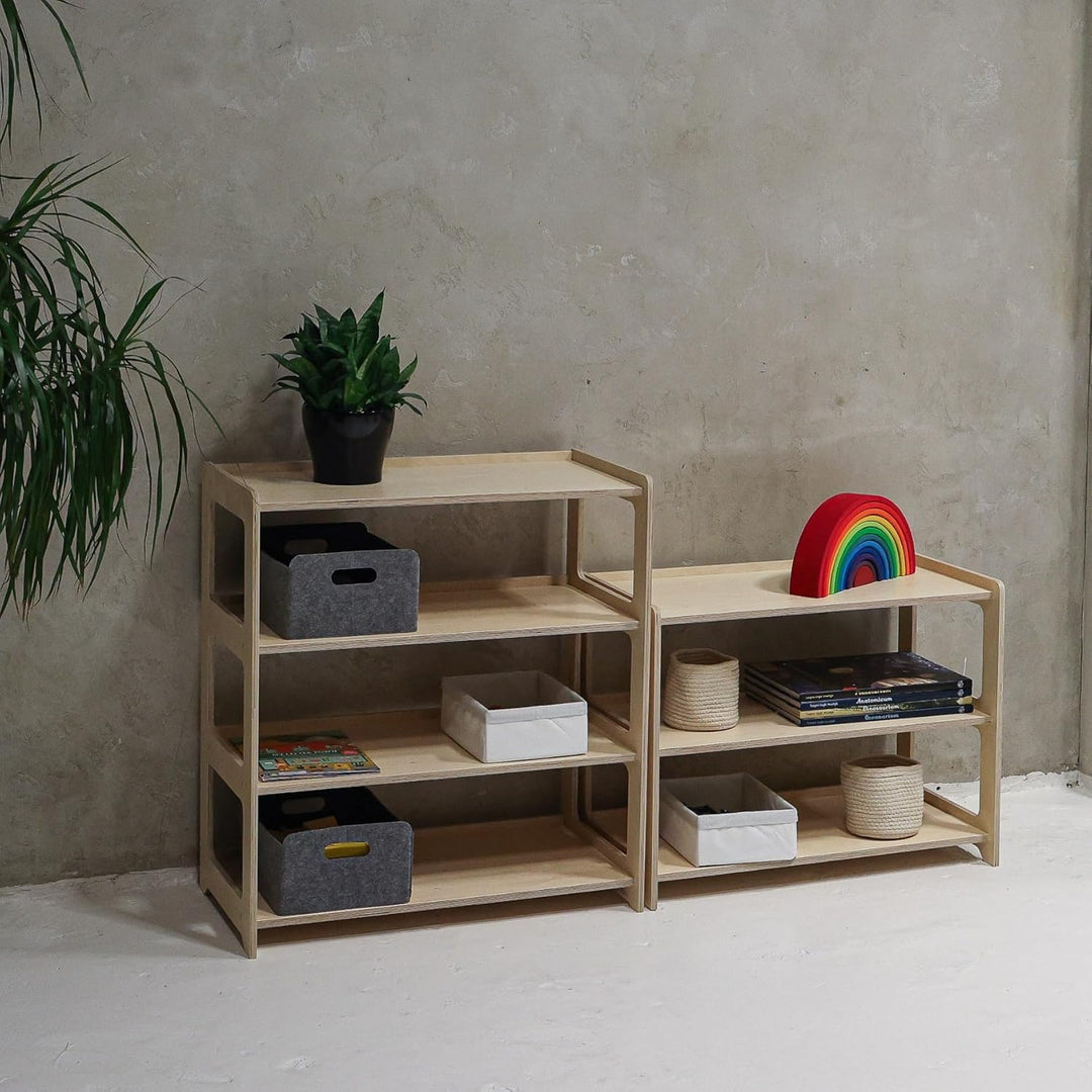 Montessori Regal für Kinderzimmer, Holz, Toy shelf for kids, Children's Room Shelf with 4 Shelves, B