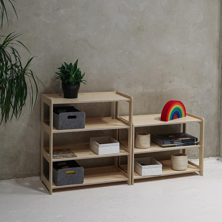 Montessori Regal für Kinderzimmer, Holz, Toy shelf for kids, Children's Room Shelf with 4 Shelves, B