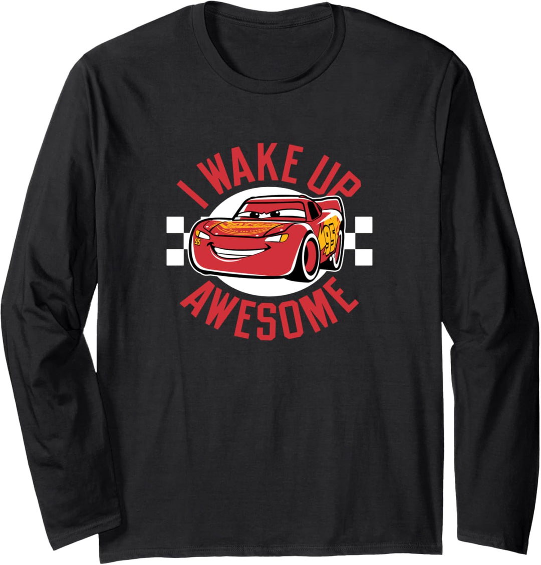 Disney Pixar Cars 3 McQueen Wake Up Awesome Langarmshirt