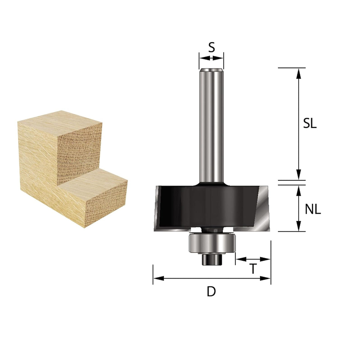 ENT 16640 Falzfräser HW, Schaft (S) 12 mm, Durchmesser (D) 31,8 mm, NL 12,7 mm, T 9,5 mm, SL 40 mm,