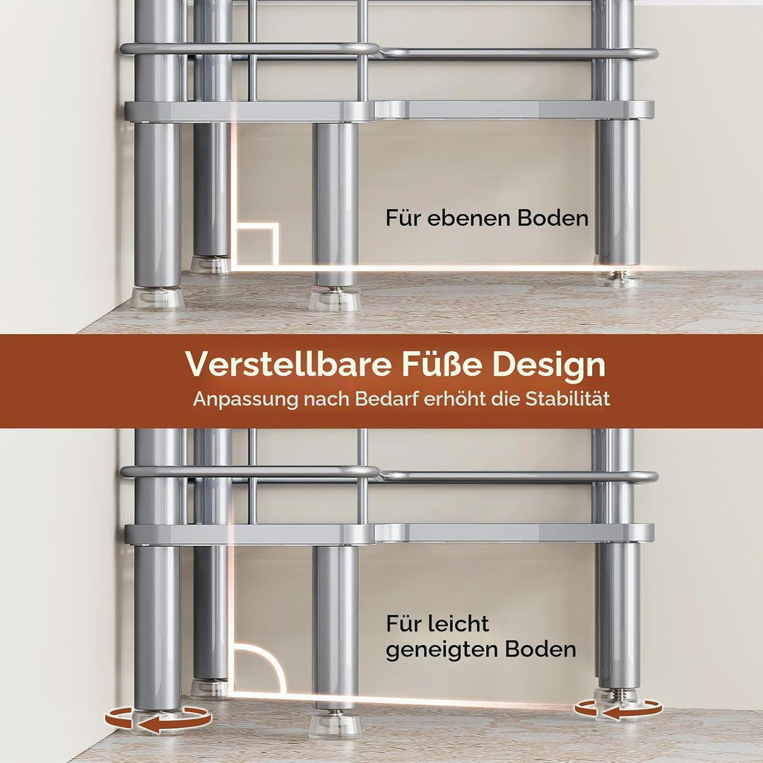 Orimade 4 Stück Duschablage Stehend Rostfrei,Ecke Duschregal Freistehende, Duschkörbe Stand für Bade