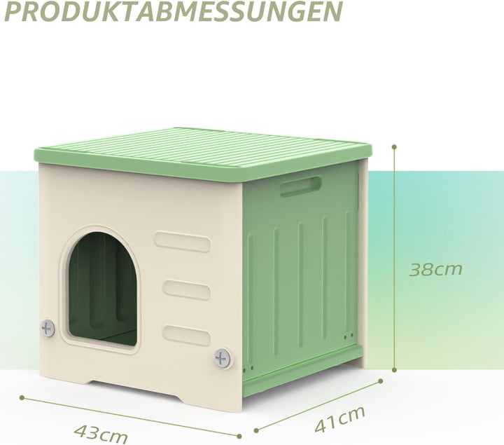 Outdoor Katzenhaus Stapelbar, Plastik Katzenunterstand Wildkatzenhaus Wetterfest Wasserdicht Erhöht